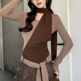 コーヒー | 甘辛系ガールズ 【春】切替フェイクレイヤードスリム細見え起毛レースアップインナー | 17kg