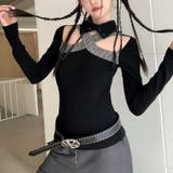甘辛系ガールズ☆【春】ネック切替オープンショルダー スリム細見え起毛インナー | 17kg | 詳細画像3 
