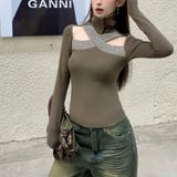 甘辛系ガールズ☆【春】ネック切替オープンショルダー スリム細見え起毛インナー | 17kg | 詳細画像15 