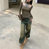 甘辛系ガールズ☆【春】ネック切替オープンショルダー スリム細見え起毛インナー | 17kg | 詳細画像16 