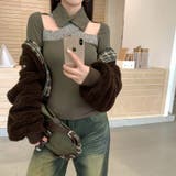 甘辛系ガールズ☆【春】ネック切替オープンショルダー スリム細見え起毛インナー | 17kg | 詳細画像18 