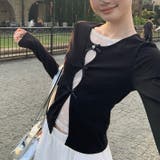 ブラック無地 | 甘辛系ガールズ☆【春】フェイクレイヤード レースインナー 長袖Tシャツ | 17kg