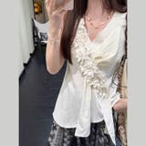 甘辛系ガールズ☆【春】立体フラワーVネックノースリーブトップス | 17kg | 詳細画像1 