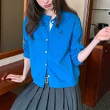 ブルー | 気負わず快適☆【春】ラウンドネック無地ニットカーディガン | 17kg