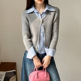シンプルかつエレガントな【春】細見え フェイクレイヤード セーター | 17kg | 詳細画像15 
