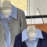 シンプルかつエレガントな【春】細見え フェイクレイヤード セーター | 17kg | 詳細画像19 