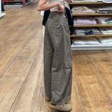 ユニセックス☆【春】マルチポケット カーブパンツワイド カーゴパンツ | 17kg | 詳細画像4 