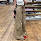 ユニセックス☆【春】マルチポケット カーブパンツワイド カーゴパンツ | 17kg | 詳細画像3 