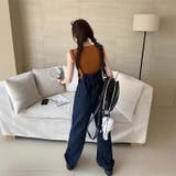 気負わず快適☆【春】デニムサロペットワイド サスペンダー リボン デニムパンツ | 17kg | 詳細画像3 