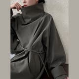 シンプルかつエレガントな【春】スタンドカラー トレンチコートレトロ ベルト付き | 17kg | 詳細画像4 