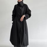 ブラック | シンプルかつエレガントな【春】スタンドカラー トレンチコートレトロ ベルト付き | 17kg