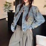 ルーズデニムジャケットヴィンテージ風 ペイント加工【春】気負わず快適 | 17kg | 詳細画像1 