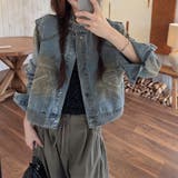 ルーズデニムジャケットヴィンテージ風 ペイント加工【春】気負わず快適 | 17kg | 詳細画像3 