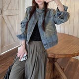 ルーズデニムジャケットヴィンテージ風 ペイント加工【春】気負わず快適 | 17kg | 詳細画像13 