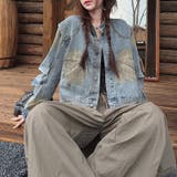 ルーズデニムジャケットヴィンテージ風 ペイント加工【春】気負わず快適 | 17kg | 詳細画像14 