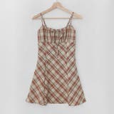 レッド | リボン付き ダイヤ柄 キャミソールワンピース | 17kg