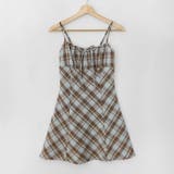 ライトブルー | リボン付き ダイヤ柄 キャミソールワンピース | 17kg