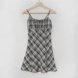 グレー | リボン付き ダイヤ柄 キャミソールワンピース | 17kg