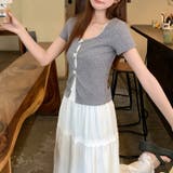 レース切替 フェイクレイヤード 半袖Tシャツゆるカワコーデ☆ | 17kg | 詳細画像14 