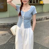 レース切替 フェイクレイヤード 半袖Tシャツゆるカワコーデ☆ | 17kg | 詳細画像15 