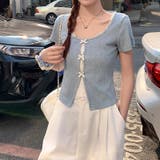 ブルー | レース切替 フェイクレイヤード 半袖Tシャツゆるカワコーデ☆ | 17kg