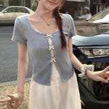 レース切替 フェイクレイヤード 半袖Tシャツゆるカワコーデ☆ | 17kg | 詳細画像6 