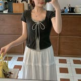 フェイクレイヤード リボン付き レース襟 半袖Tシャツゆるカワコーデ☆ | 17kg | 詳細画像7