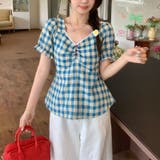 小花柄 チェック 半袖シャツ ウエストマークゆるカワコーデ☆ | 17kg | 詳細画像6 