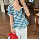 小花柄 チェック 半袖シャツ ウエストマークゆるカワコーデ☆ | 17kg | 詳細画像7 