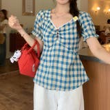 小花柄 チェック 半袖シャツ ウエストマークゆるカワコーデ☆ | 17kg | 詳細画像8 
