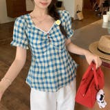 小花柄 チェック 半袖シャツ ウエストマークゆるカワコーデ☆ | 17kg | 詳細画像3 