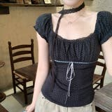 ドット柄 パフスリーブ Tシャツ甘辛系ガールズ☆ | 17kg | 詳細画像2 