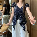 小花柄 アシンメトリートップス フリル付き ウエストシェイプゆるカワコーデ☆ | 17kg | 詳細画像8 
