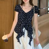 小花柄 アシンメトリートップス フリル付き ウエストシェイプゆるカワコーデ☆ | 17kg | 詳細画像5 