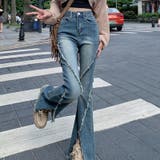 【SHOPLIST限定】韓国風シルエットをキレイに見せるフレアデニムパンツ | 17kg | 詳細画像4