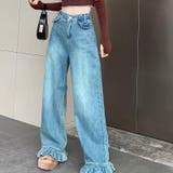 【赤字覚悟!処分セール】大人可愛いスタイルの裾フリルデニムパンツ | 17kg | 詳細画像10