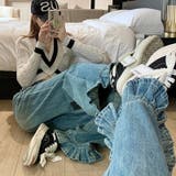 【赤字覚悟!処分セール】大人可愛いスタイルの裾フリルデニムパンツ | 17kg | 詳細画像11