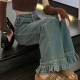 【赤字覚悟!処分セール】大人可愛いスタイルの裾フリルデニムパンツ | 17kg | 詳細画像18