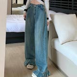 【赤字覚悟!処分セール】大人可愛いスタイルの裾フリルデニムパンツ | 17kg | 詳細画像3