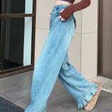 【赤字覚悟!処分セール】大人可愛いスタイルの裾フリルデニムパンツ | 17kg | 詳細画像7