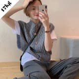 【SHOPLIST限定】使いやすいショート丈のツイスト編みニットベスト | 17kg | 詳細画像1 