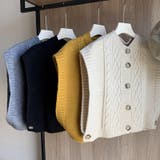 【SHOPLIST限定】使いやすいショート丈のツイスト編みニットベスト | 17kg | 詳細画像2 