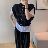 【SHOPLIST限定】使いやすいショート丈のツイスト編みニットベスト | 17kg | 詳細画像8 