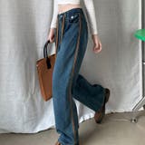 【SHOPLIST限定】韓国風引き紐付きルーズストレートデニムパンツ | 17kg | 詳細画像12 