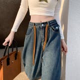 【SHOPLIST限定】韓国風引き紐付きルーズストレートデニムパンツ | 17kg | 詳細画像21 
