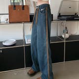 【SHOPLIST限定】韓国風引き紐付きルーズストレートデニムパンツ | 17kg | 詳細画像6 