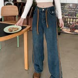 【SHOPLIST限定】韓国風引き紐付きルーズストレートデニムパンツ | 17kg | 詳細画像7 