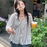 【赤字覚悟！処分セール】春夏におすすめの花柄フリルブラウス | 17kg | 詳細画像10 