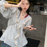 【赤字覚悟！処分セール】春夏におすすめの花柄フリルブラウス | 17kg | 詳細画像12 