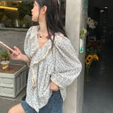 【赤字覚悟！処分セール】春夏におすすめの花柄フリルブラウス | 17kg | 詳細画像8 